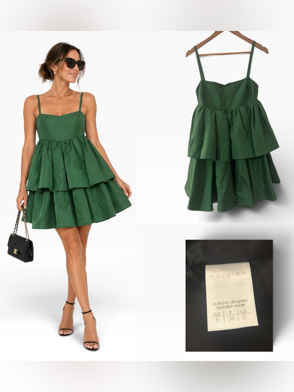 Macgraw Conversation Tiered Mini Dress - Size 2
